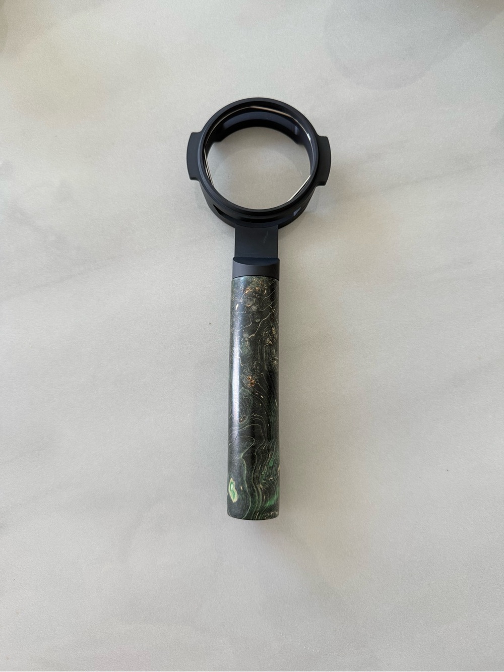 Premium Black and Green Marble Portafilter Handle for Espresso Machines